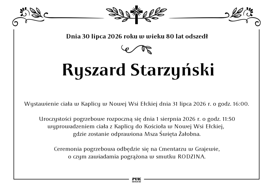 Ryszard Starzyński - nekrolog